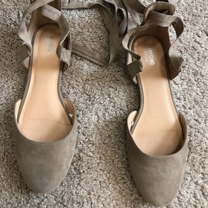 Taupe Mossimo lace up flat sandals
